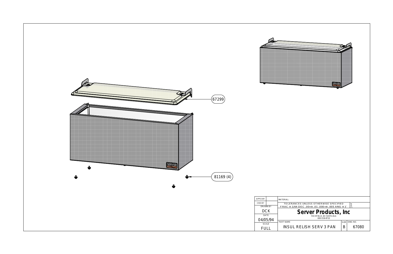 Server Products IRS-3 67080 Parts List