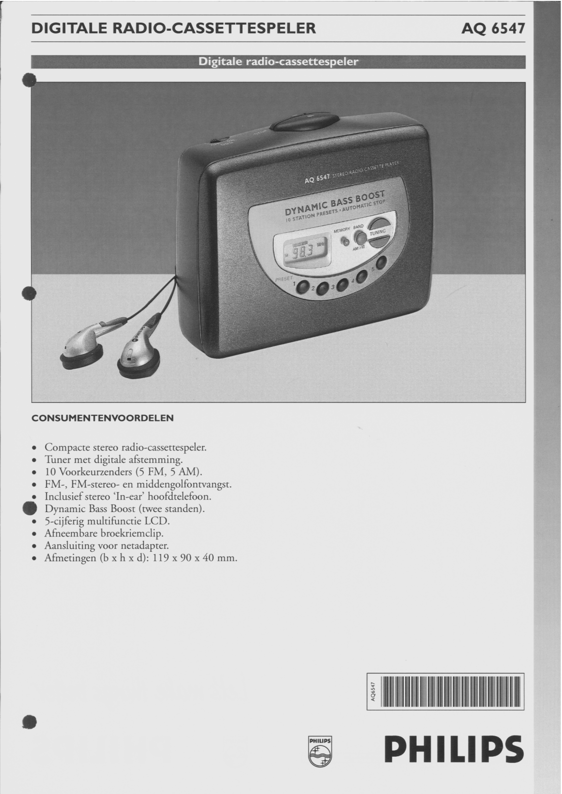 Philips AQ6547 User Manual