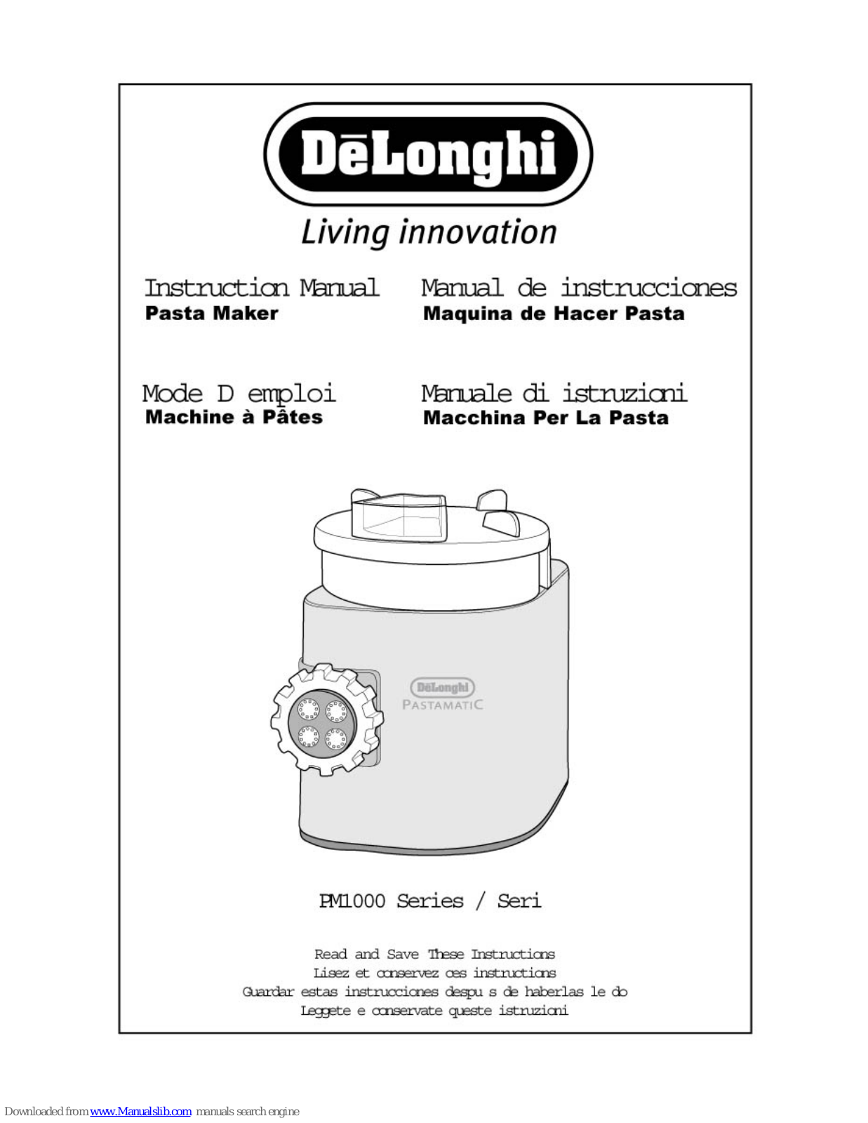 DeLonghi PM1000 Series Instruction Manual