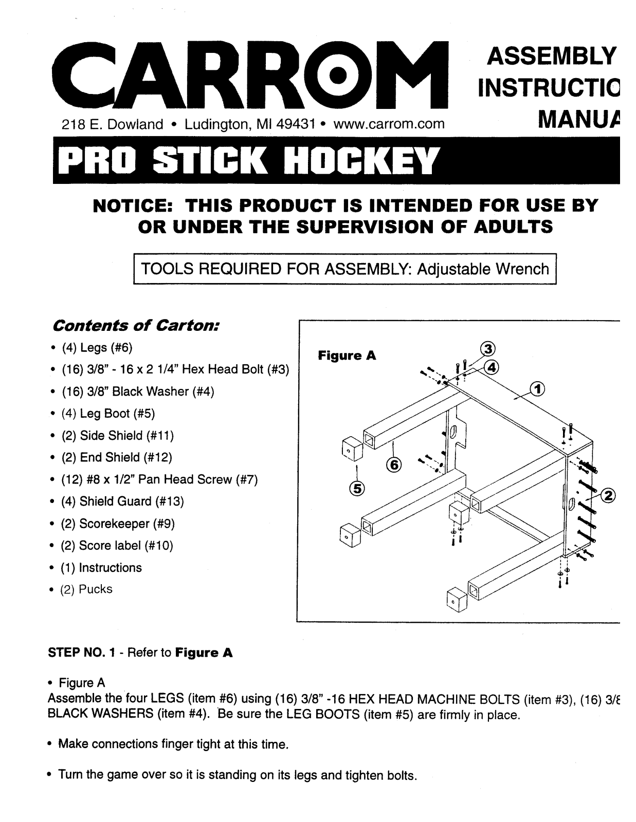 Carrom PROSTICK HOCKEY User Manual