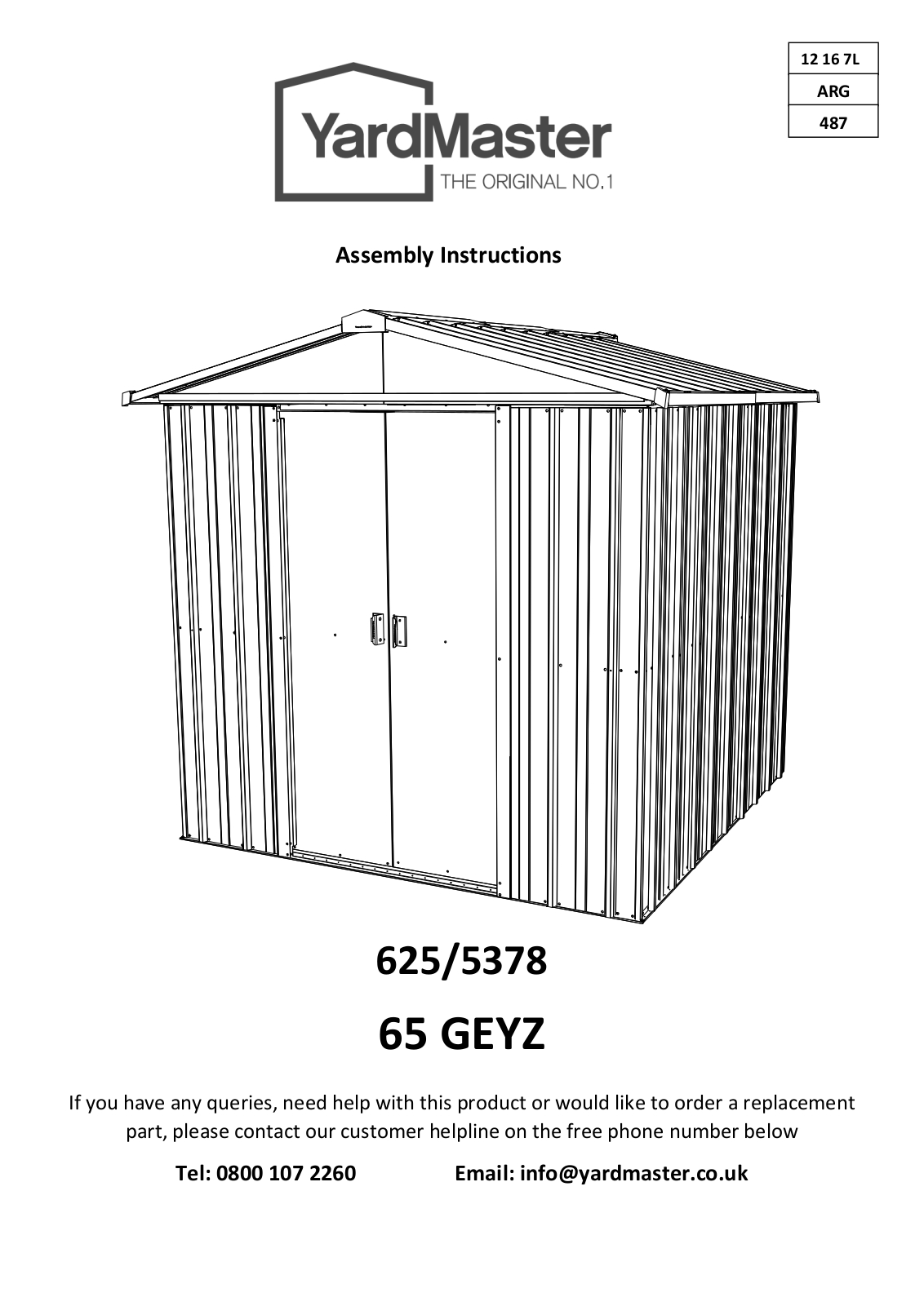 Yardmaster 65GEYZ Instruction manual