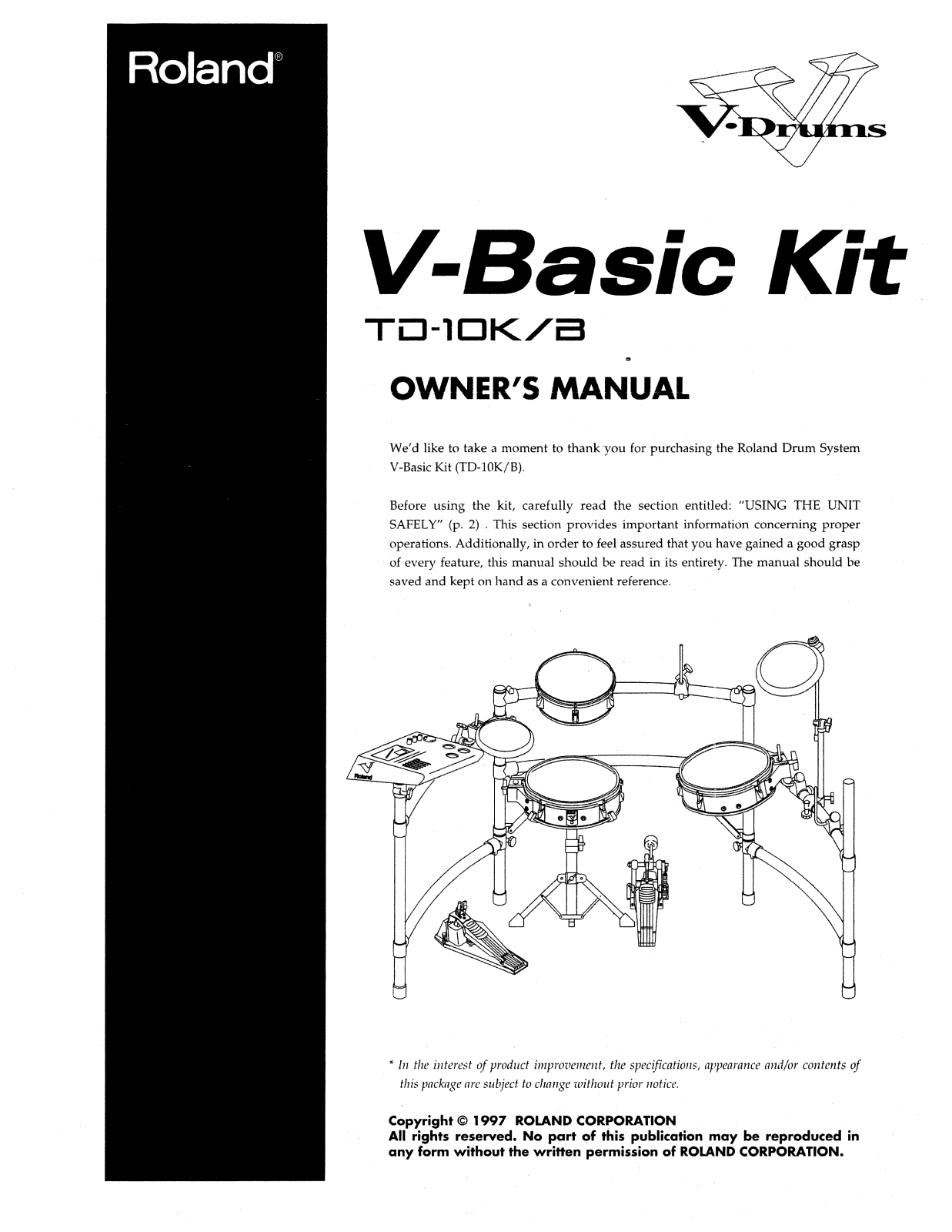 Roland Corporation TD-10B, TD-10K Owner's Manual