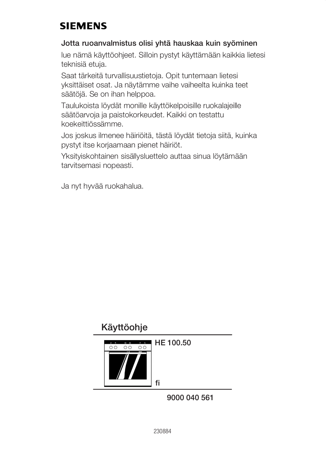 Siemens HE100450, HE100250 User Manual