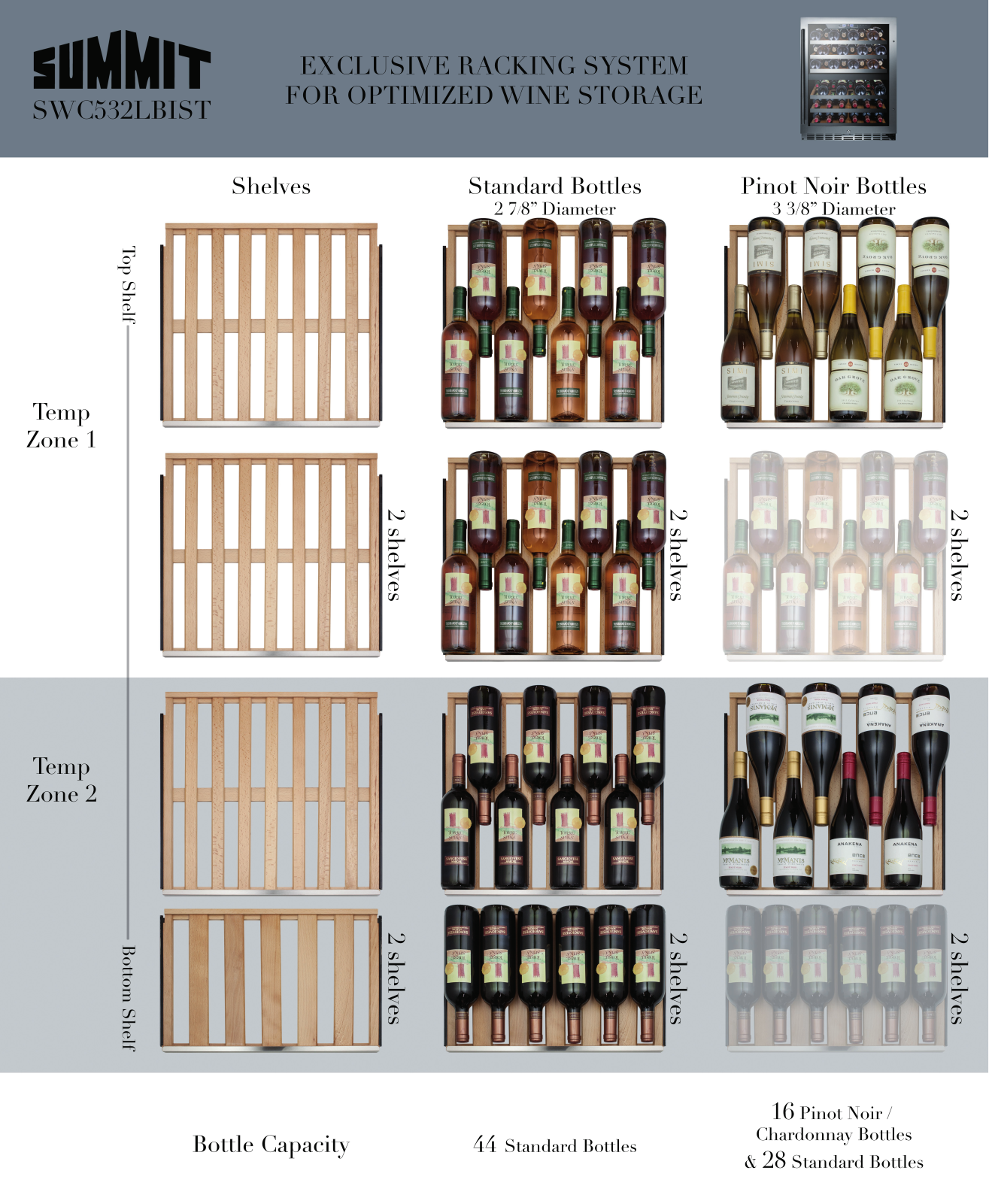 Summit SWC532LBISTCSSLHD Bottle Racking manual