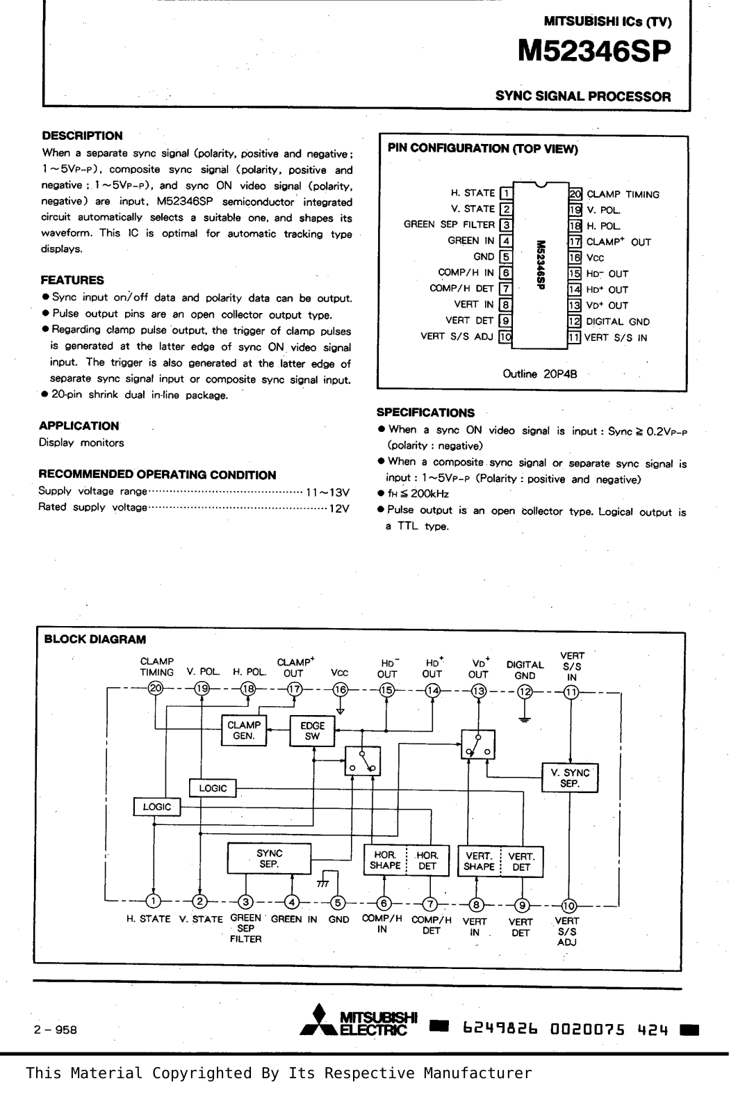 JVC M52436sp Service Manual