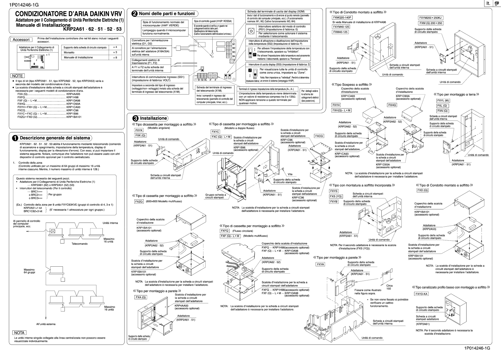 Daikin KRP2A52 Installation manuals