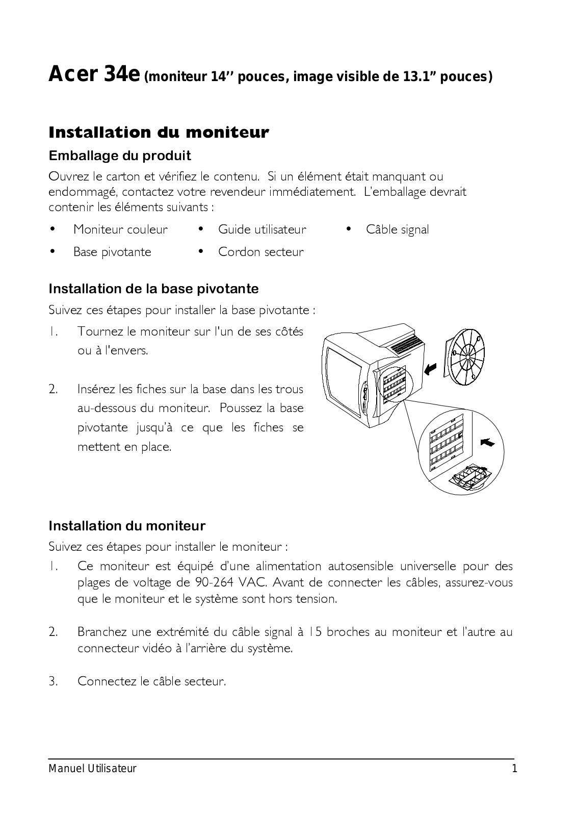 ACER MN34E1 User Manual