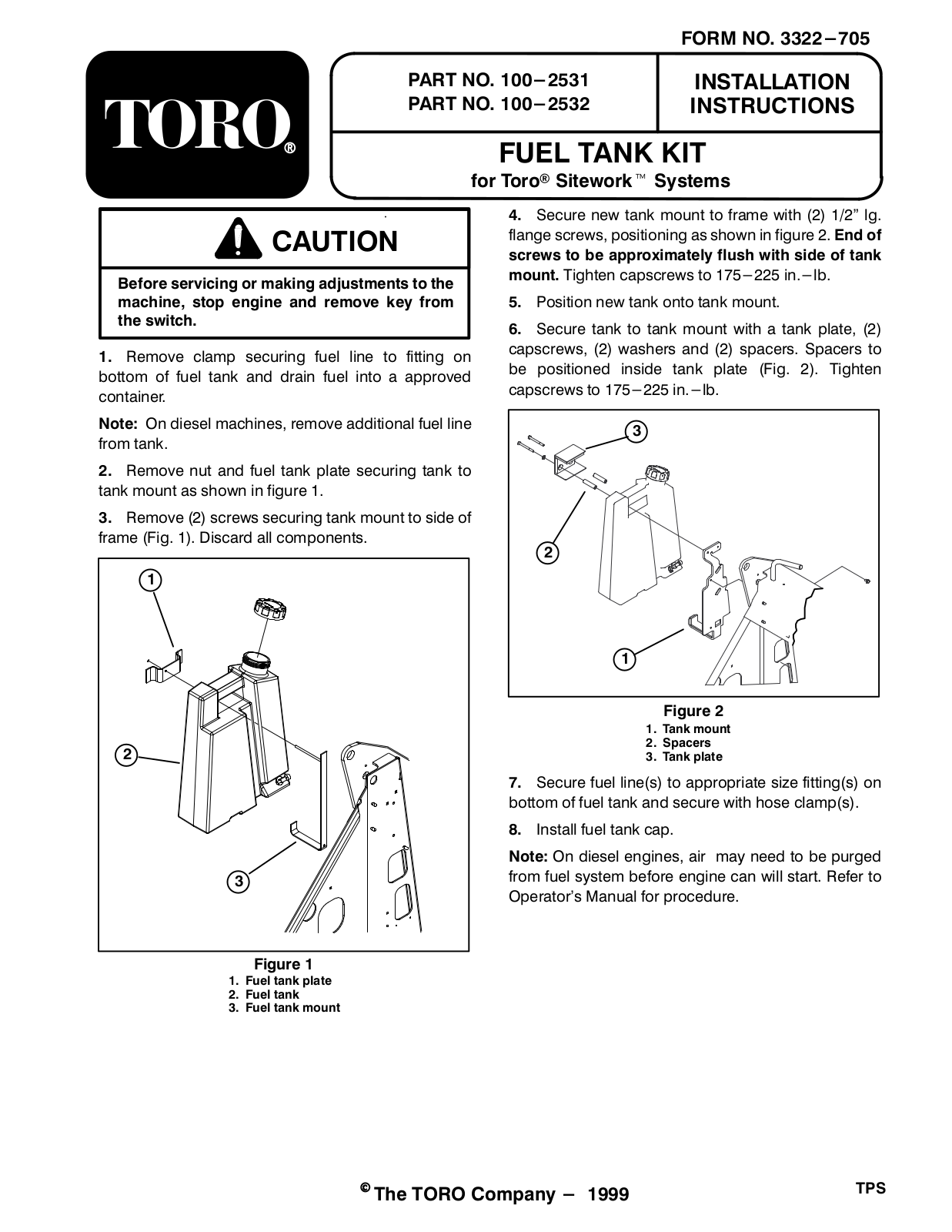 Toro 100-2531, 100-2532 Installation Instructions