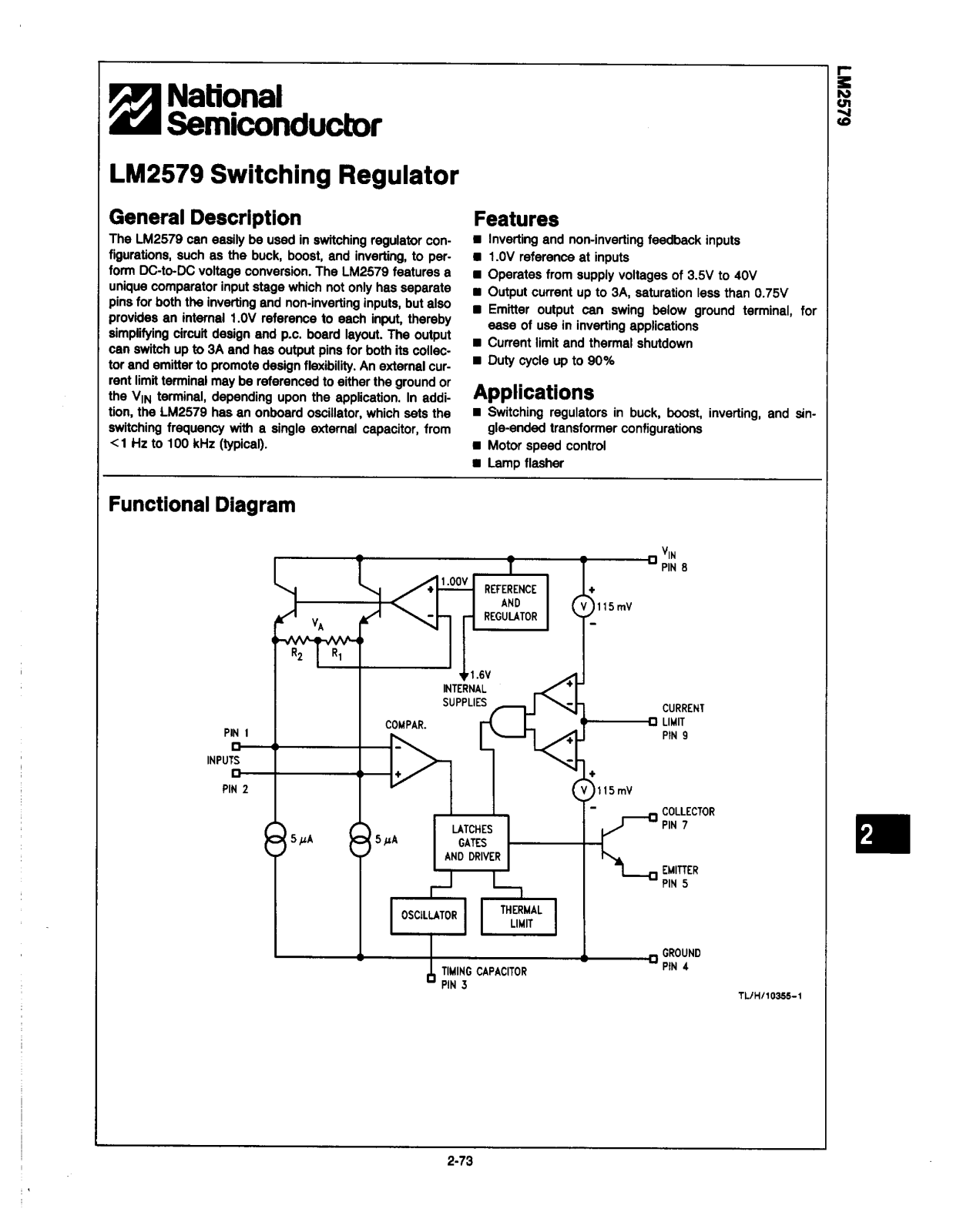 National Semiconductor LM2579 Technical data