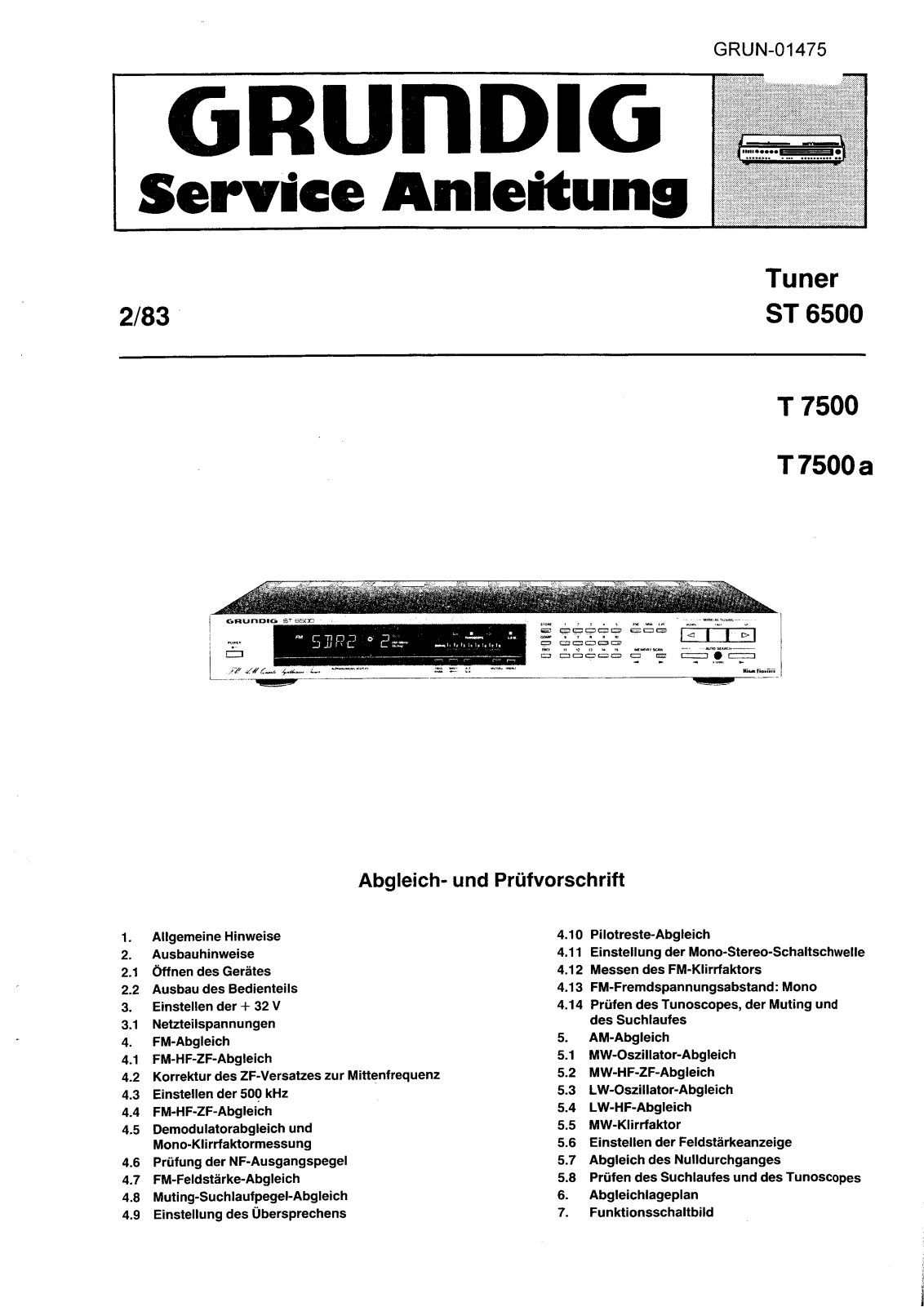 Grundig T-7500, ST-7500 Service Manual