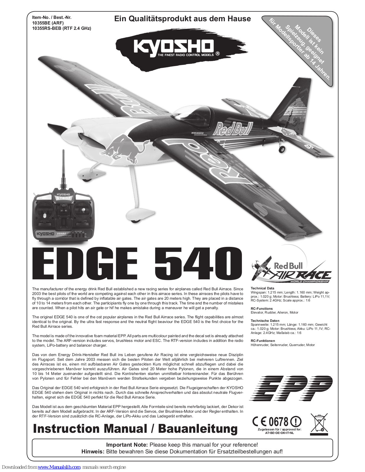 KYAZHO EDGE 540 Instruction Manual