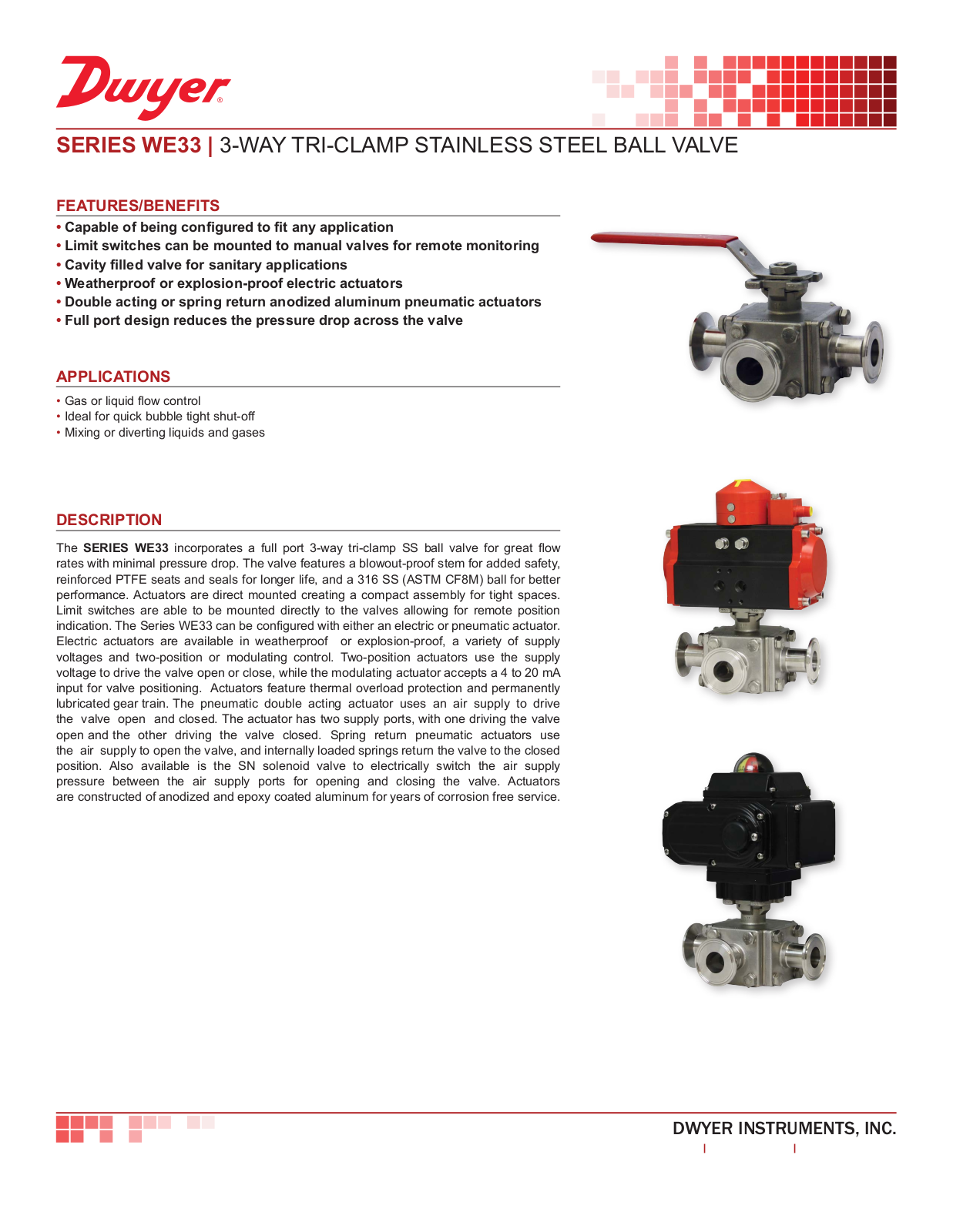 Dwyer Instruments SERIES WE33 Data Sheet