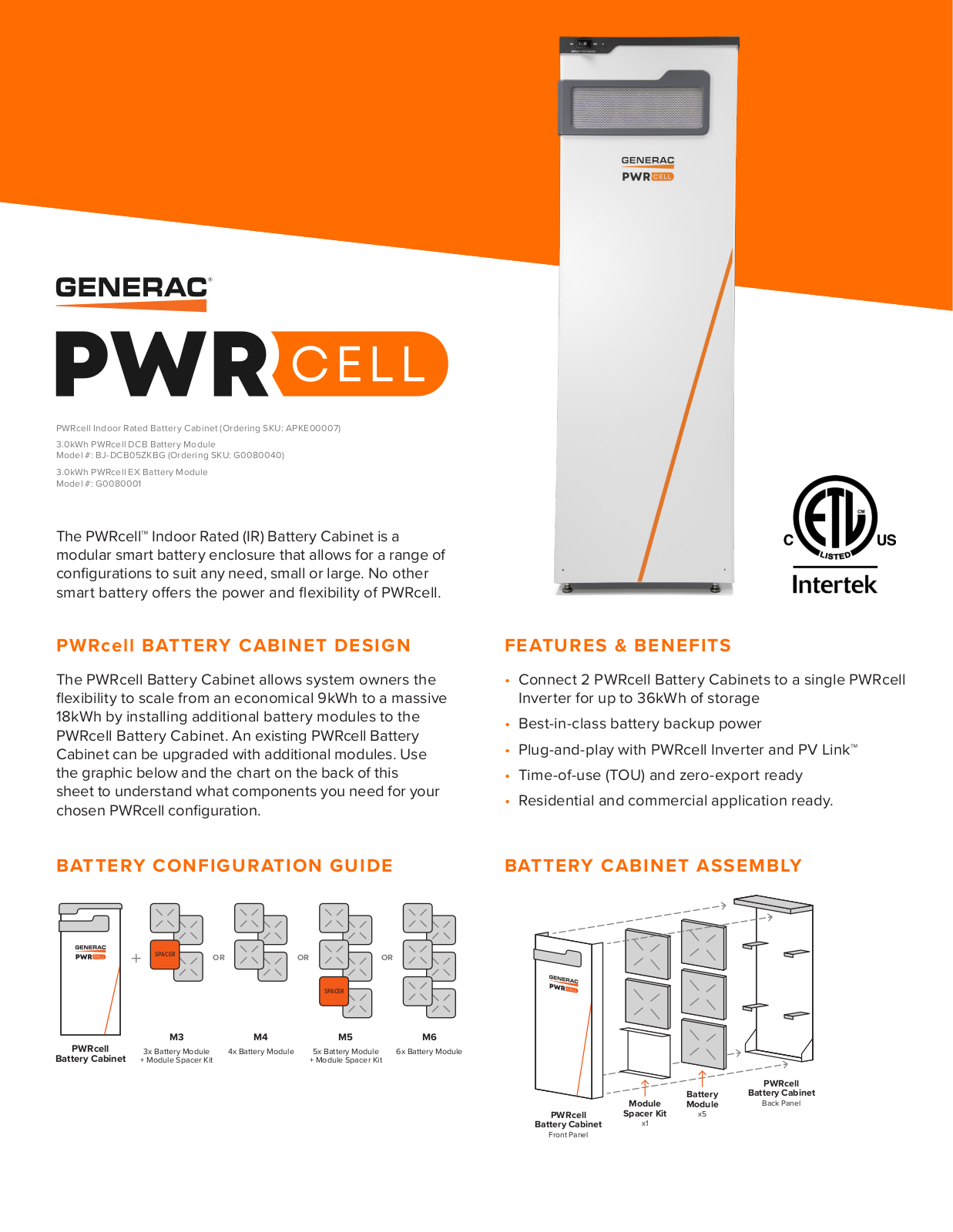 Generac PWRcell Specifications