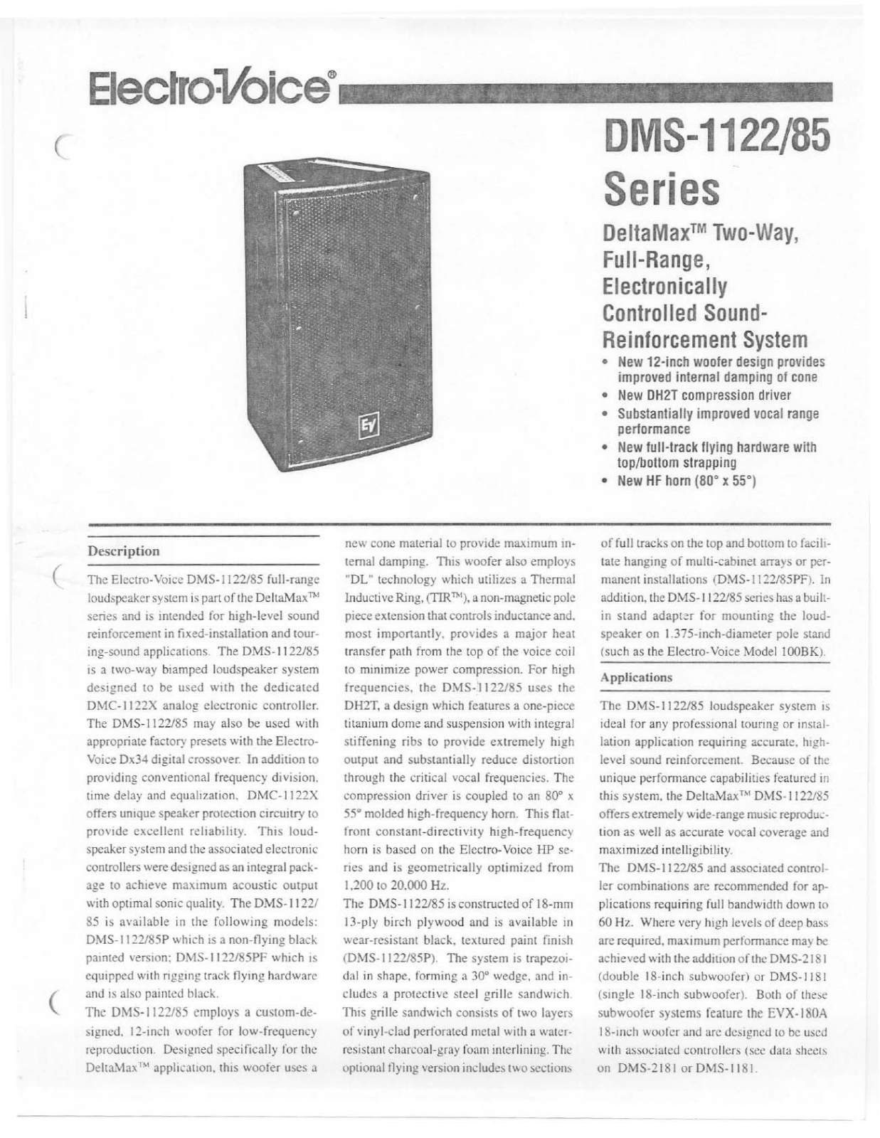 Electro-Voice DMS-1122-85 User Manual