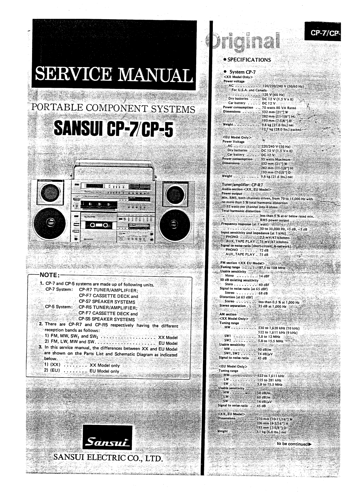 Sansui CP-5 Service Manual