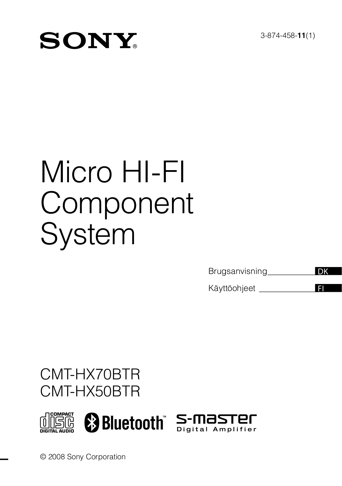 Sony CMT-HX50BTR User Manual