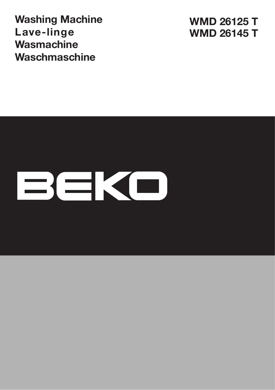 BEKO WMD26145 User Manual