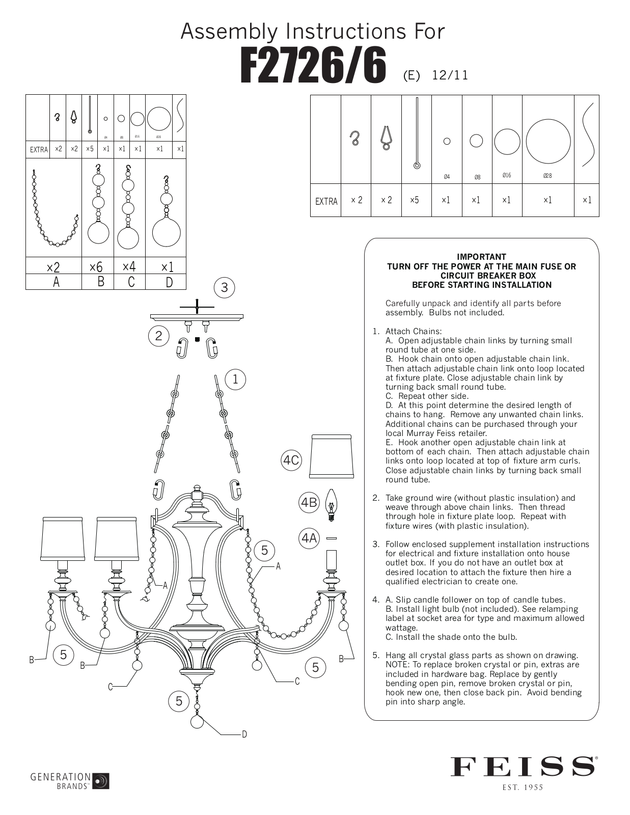 Feiss F2726 User Manual