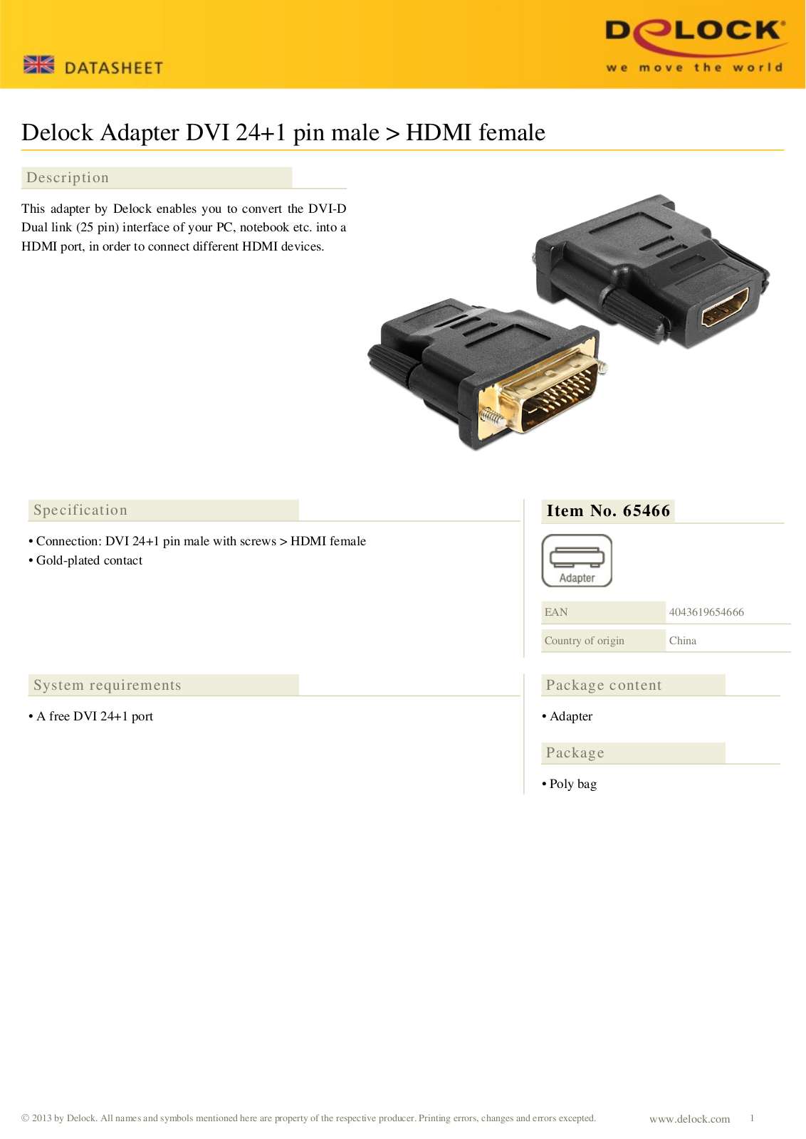 DeLOCK 65466 User Manual