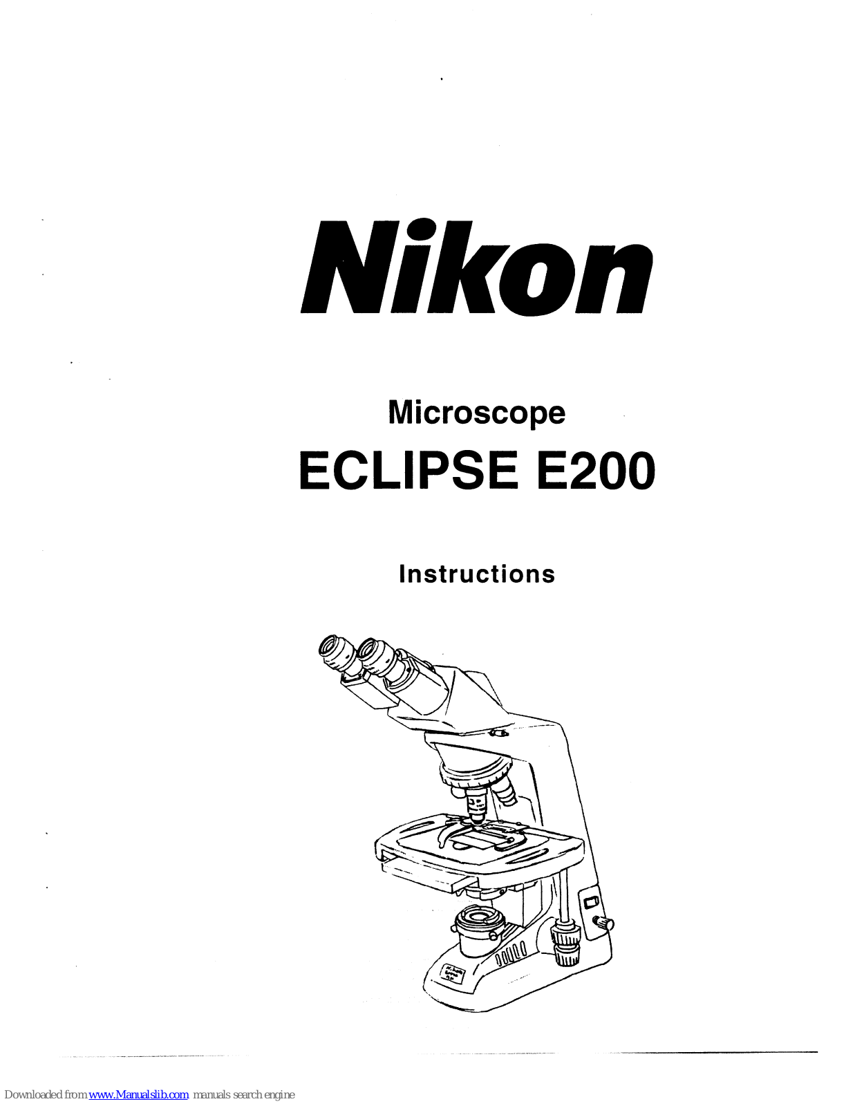 Nikon Eclipse E200 Instruction Manual