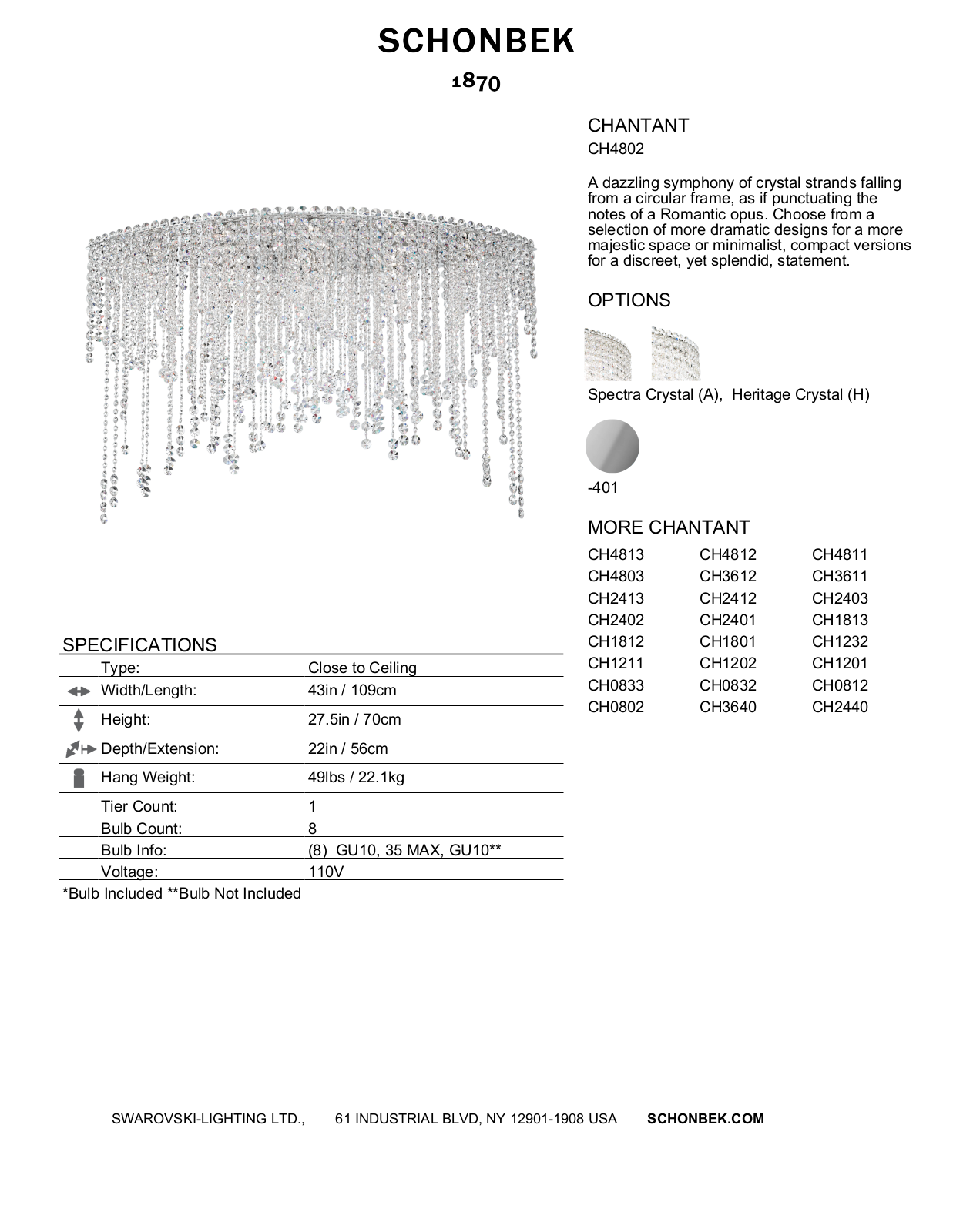 Schonbek SOC3151 Specifications - ManualMachine.com