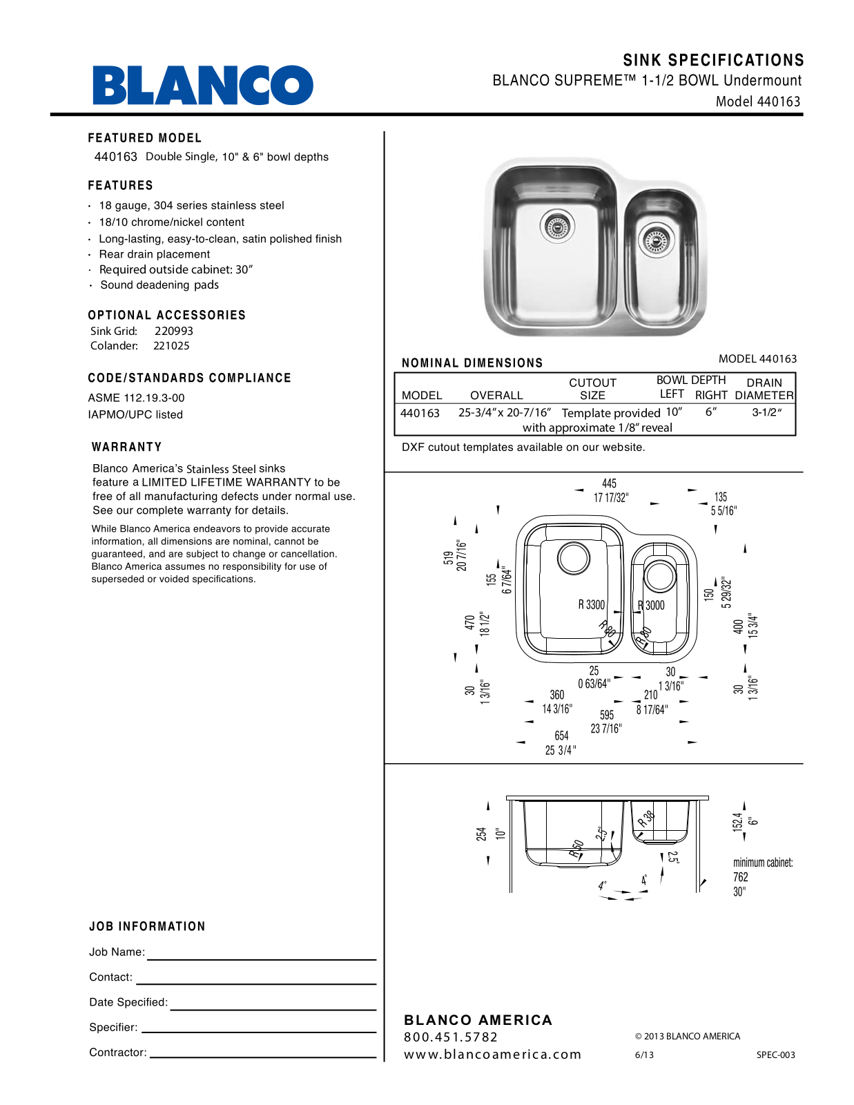 Blanco 440163 User Manual