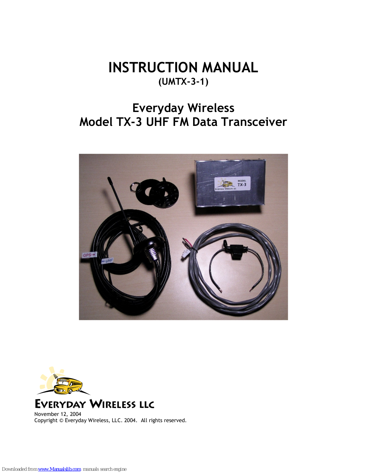 Everyday Wireless TX-3 Instruction Manual