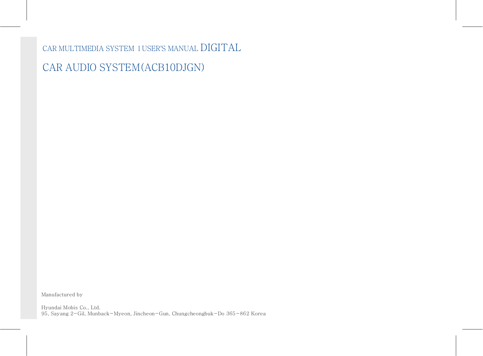 HYUNDAI MOBIS ACB10DJGN User Manual