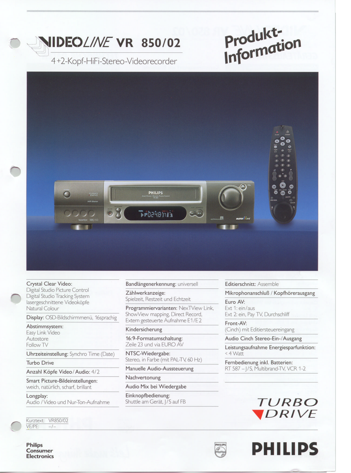 Philips VR850-02 User Manual