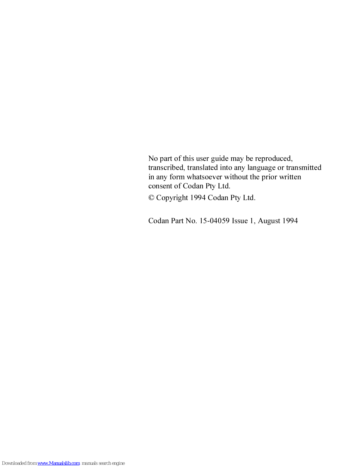 Codan 8528 User Manual - ManualMachine.com
