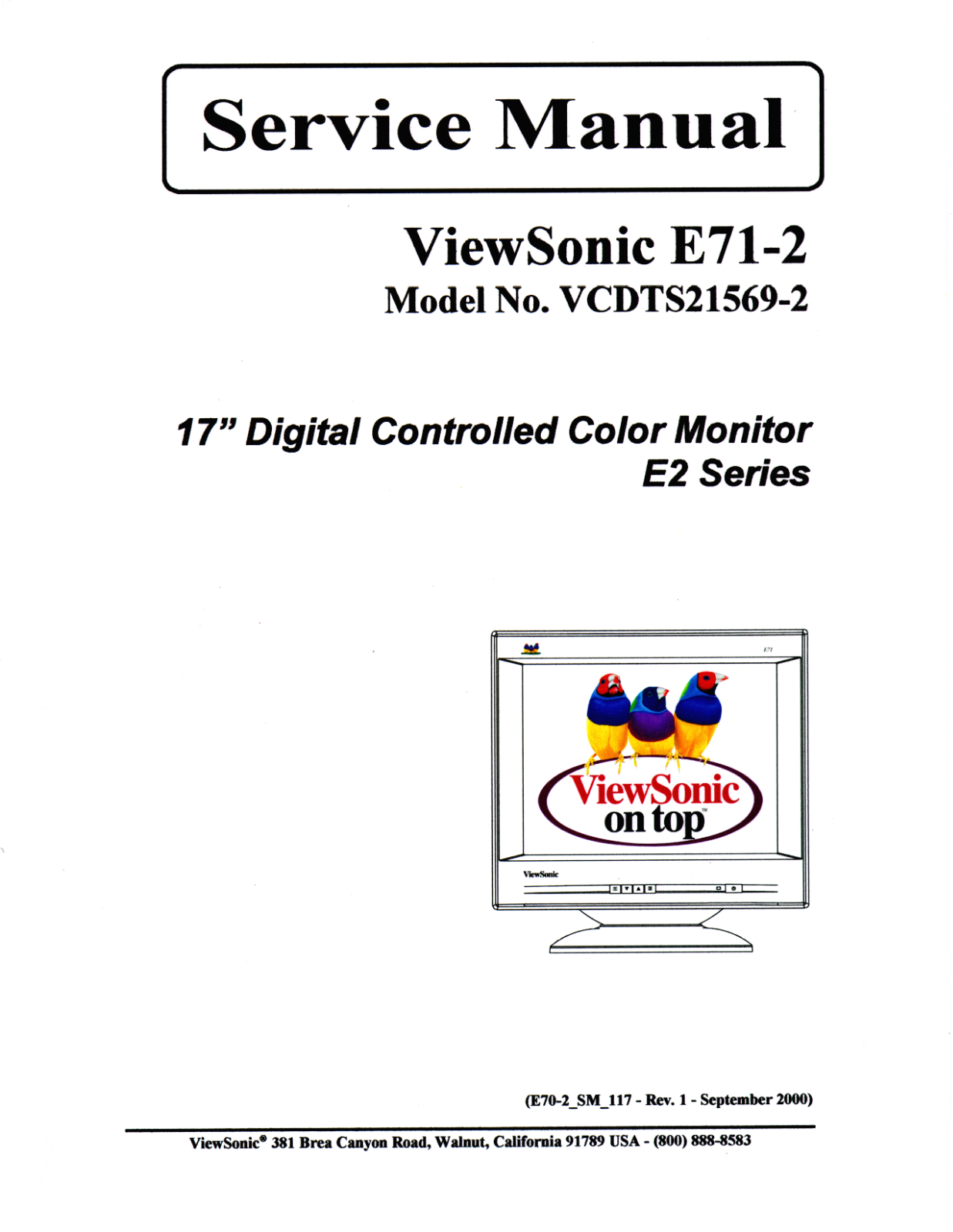 Viewsonic E-771-2 Service Manual