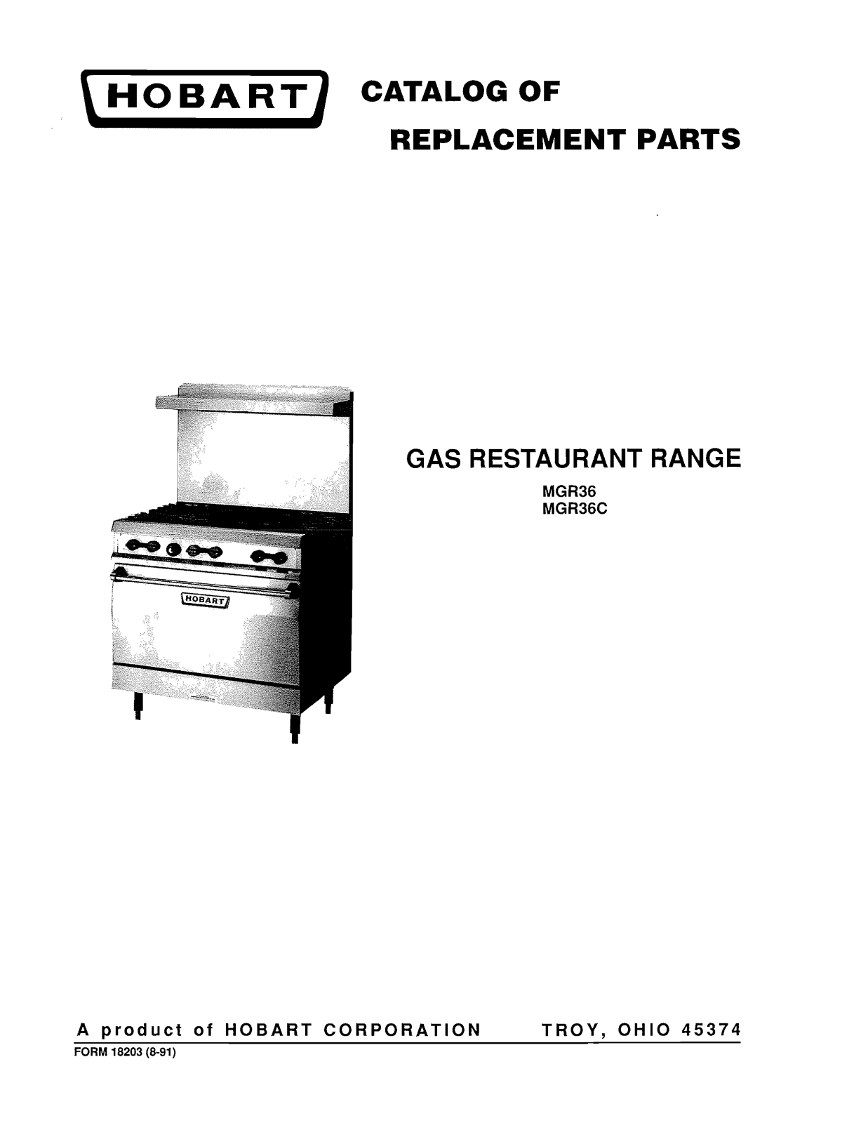 Hobart MGR36C Parts List