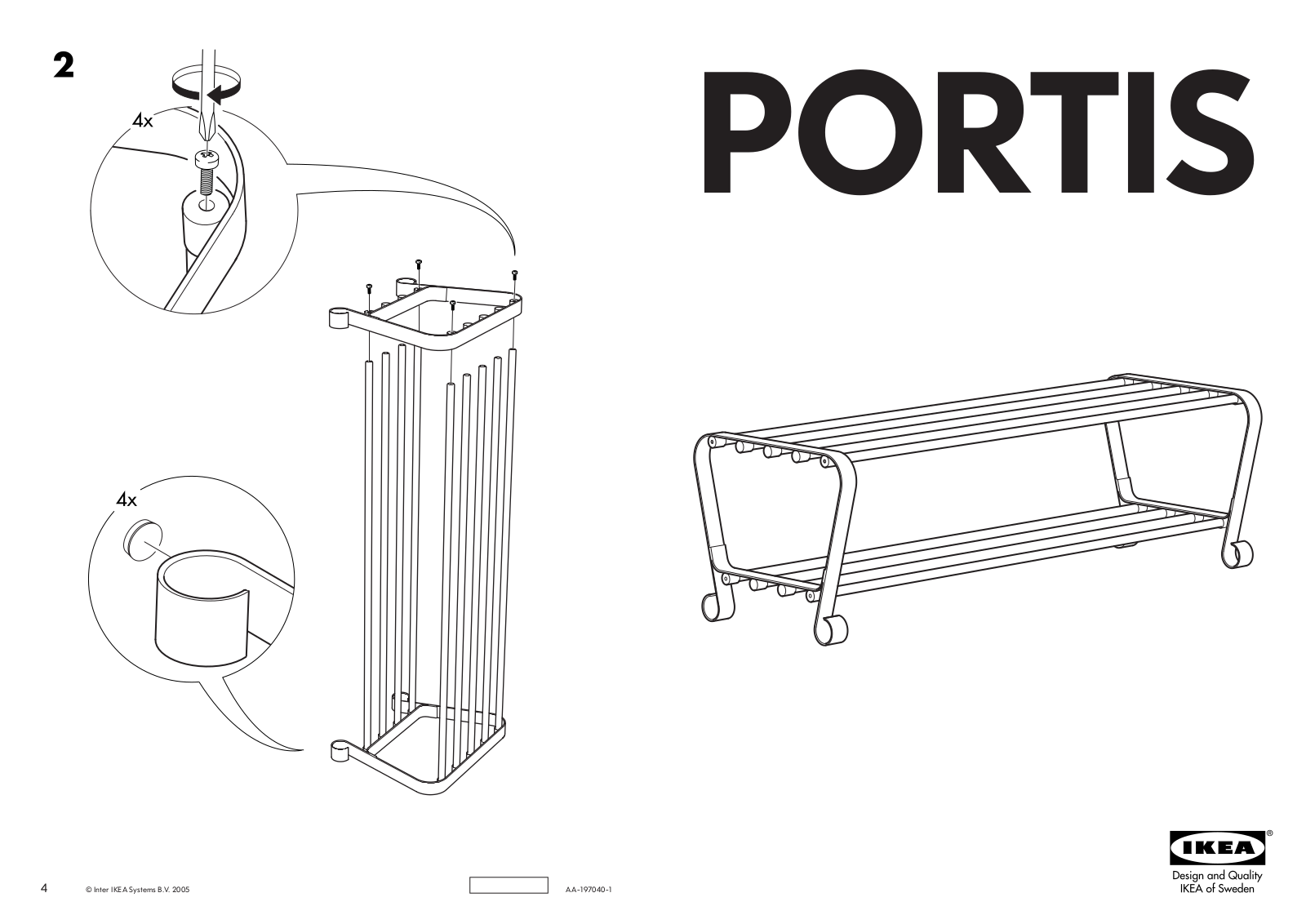 IKEA PORTIS SHOE RACK 35 3-8 Assembly Instruction