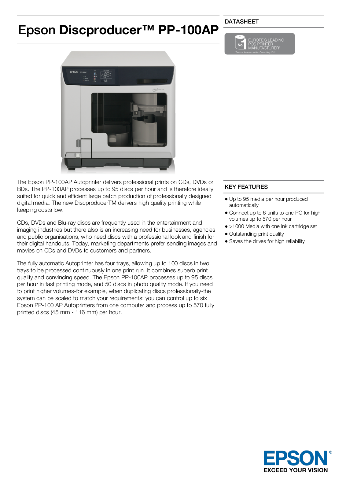 Epson C11CA93021AU Datasheet