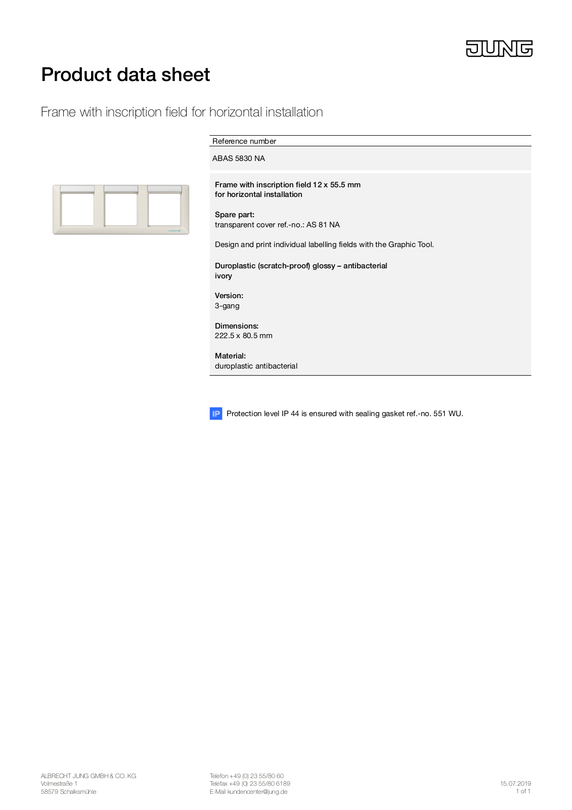 Jung ABAS 5830 NA User Manual