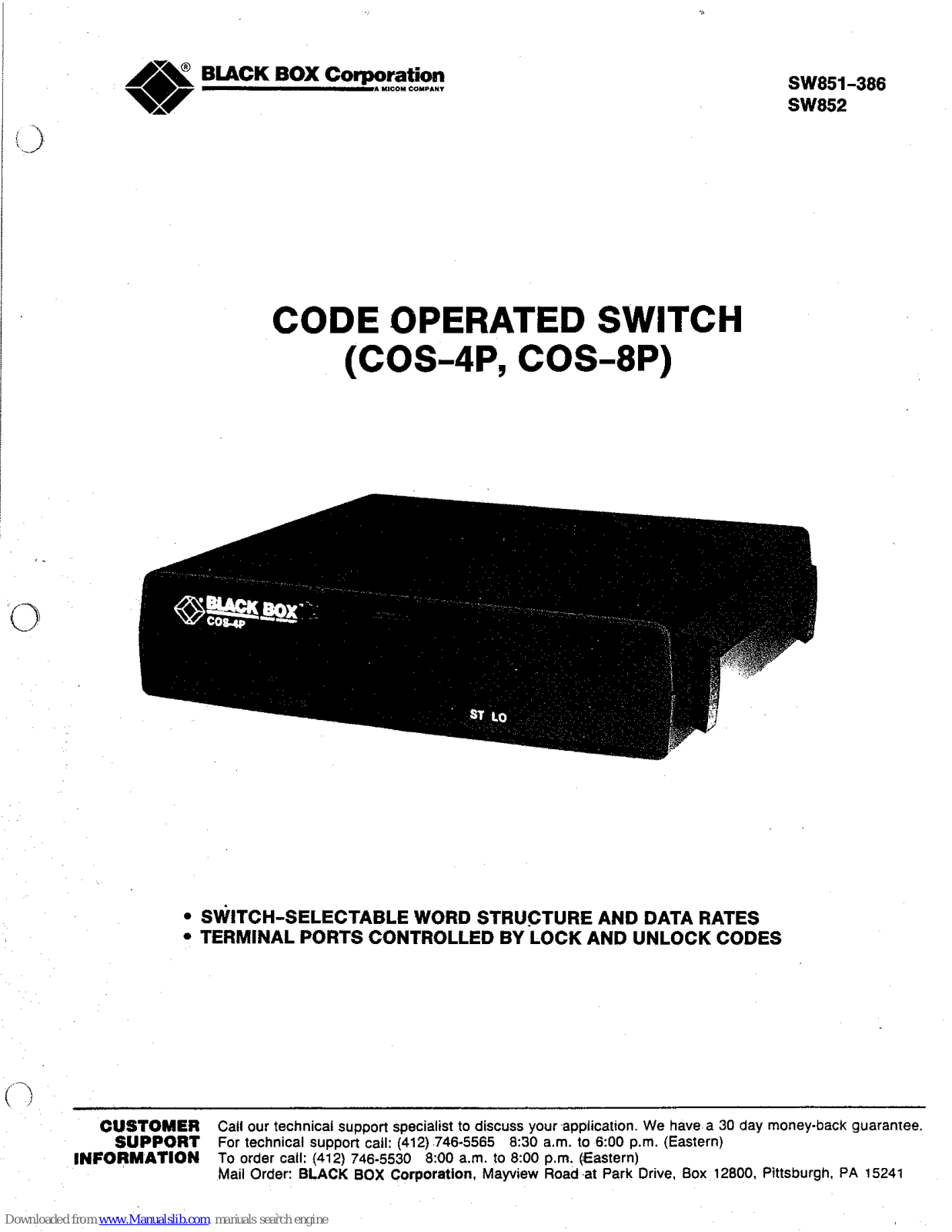 Black Box COS-4P, COS-8P User Manual