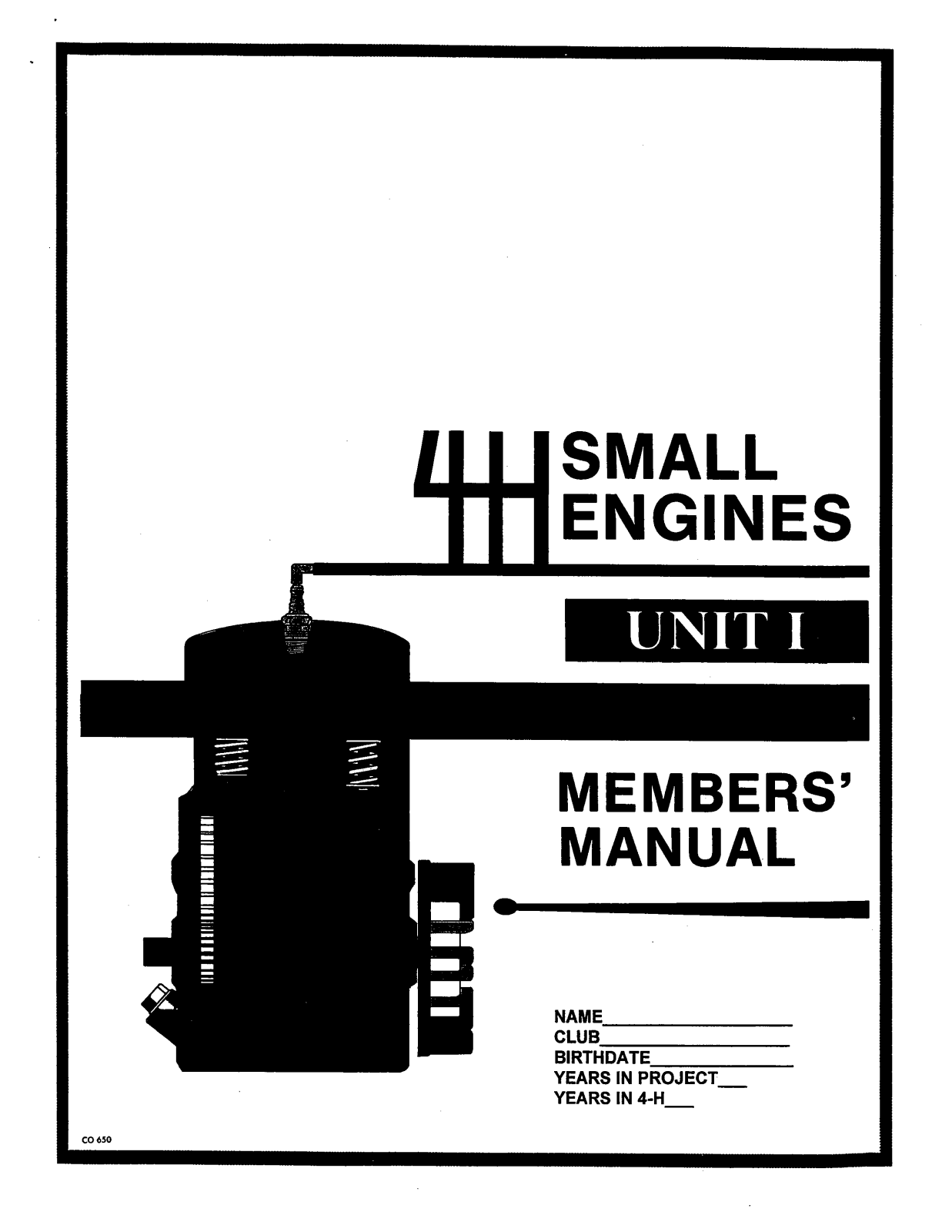 4-H small engines unit 1 members guide