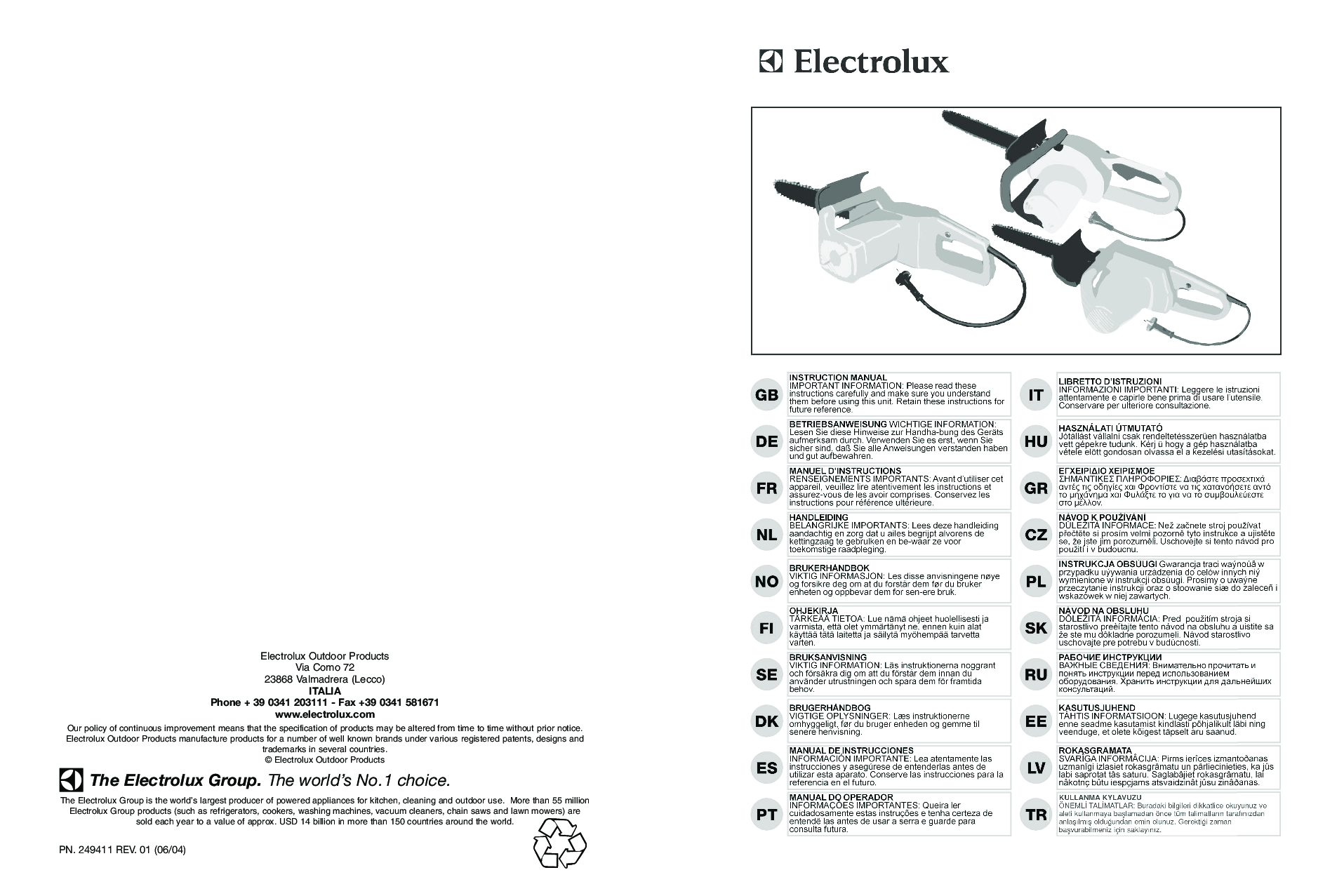 Electrolux Electramac 314, Electramac 330, Electramac 95390017700, Electramac 95390036600, Electramac 95390017600 User Manual