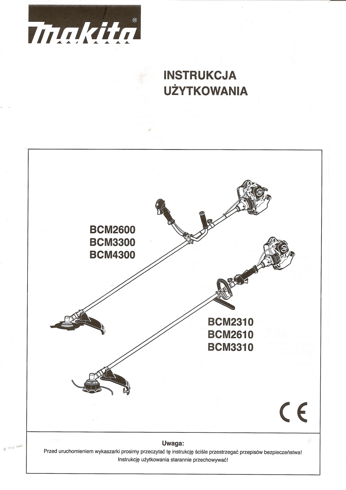 Makita BCM3300, BCM2600, BCM2610, BCM4300 User Manual