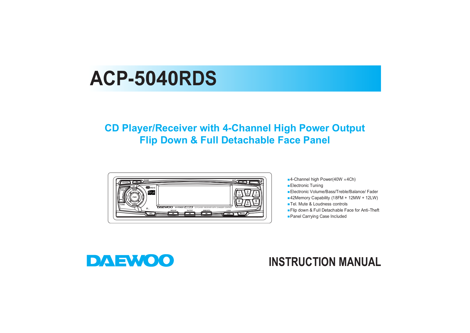 Daewoo ACP-5040RDS User's Guide