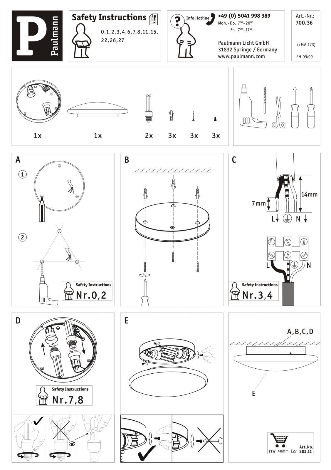 Paulmann 70036 Safety instructions - ManualMachine.com
