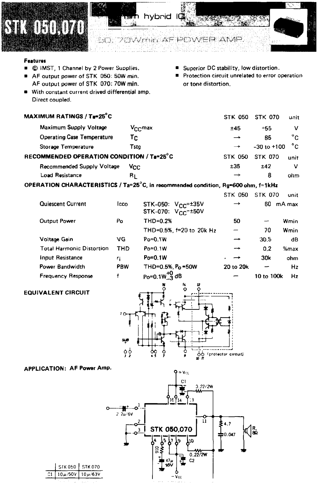 SANYO Stk050, Stk070 Service Manual