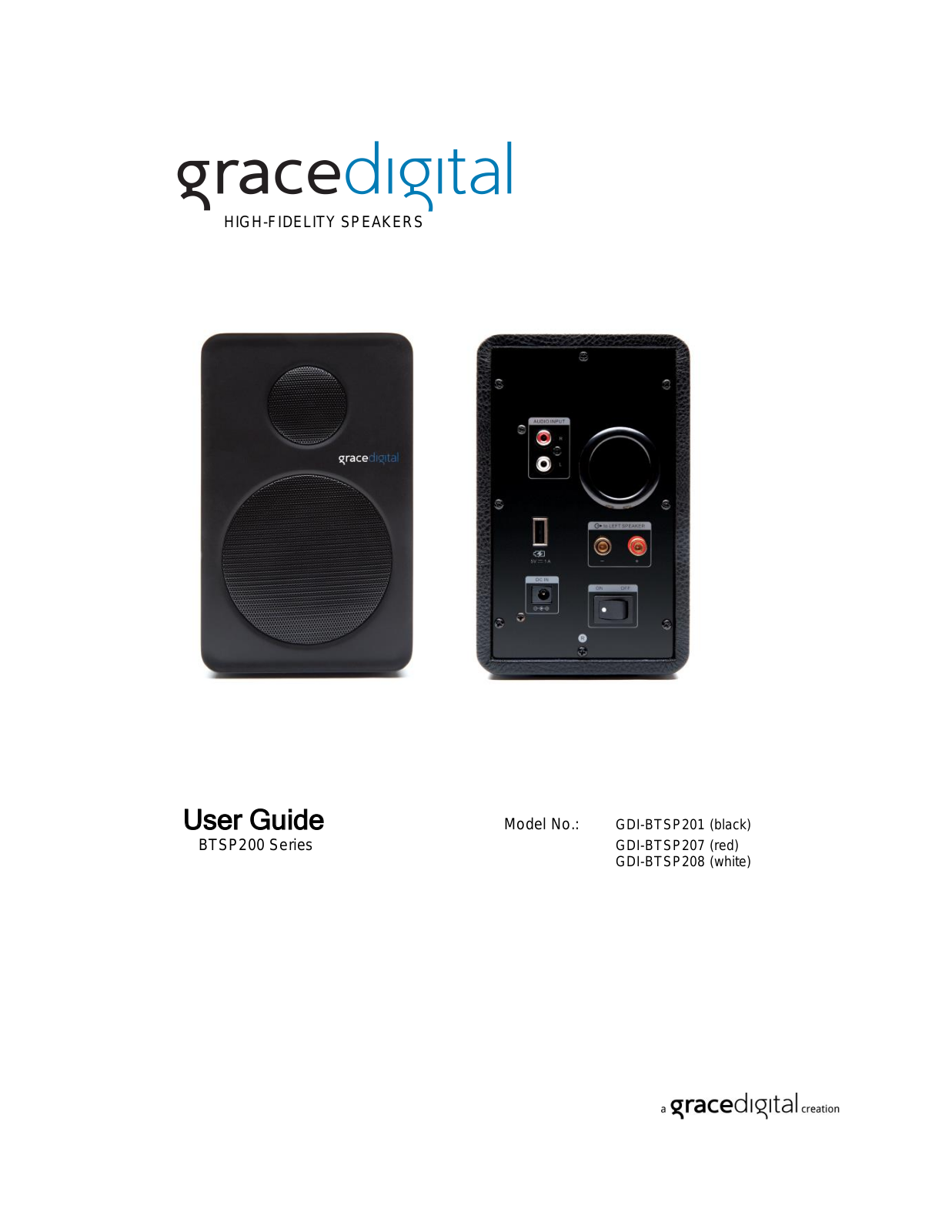 Grace digital GDI-BTSP207, GDI-BTSP208, GDI-BTSP201 User Manual