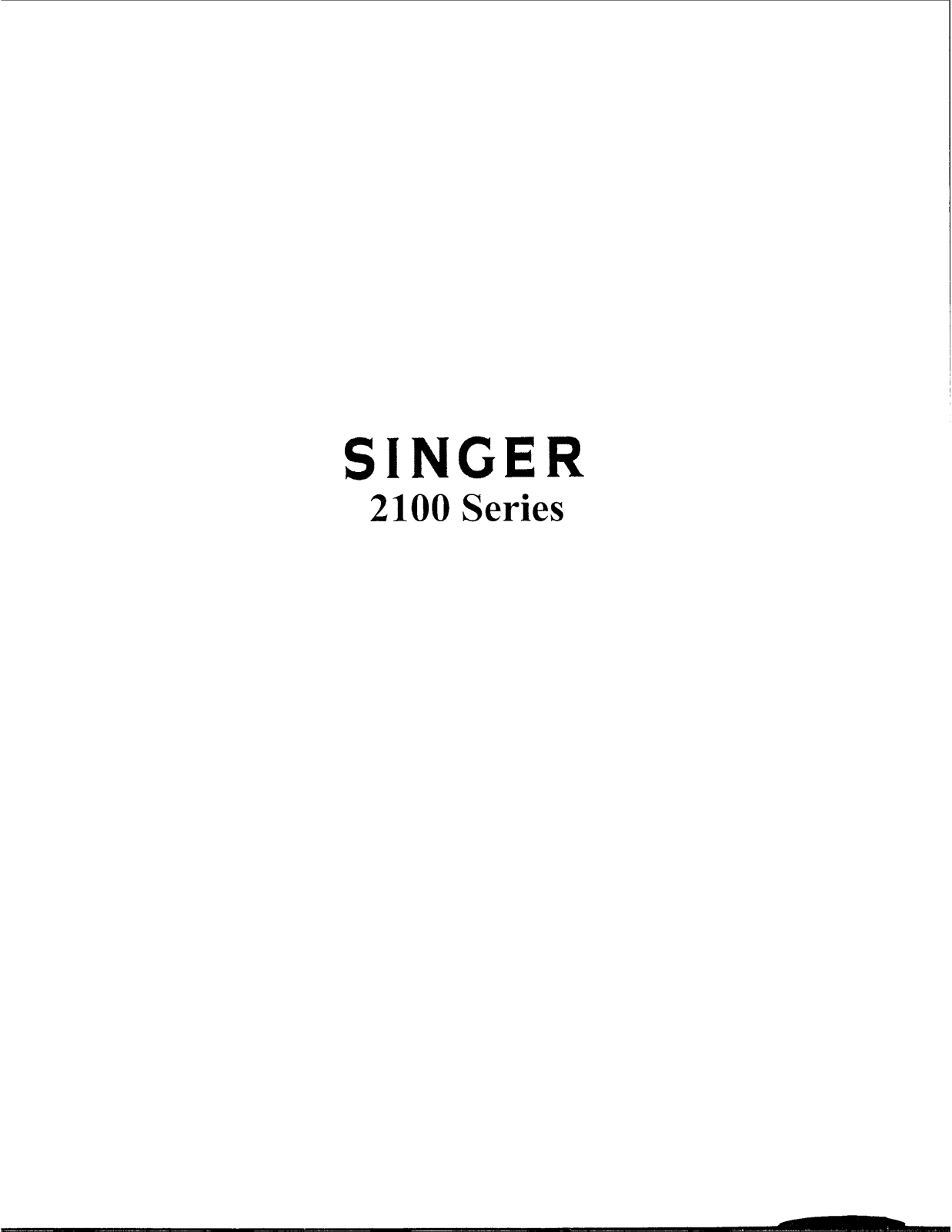 Singer 2100 User Manual