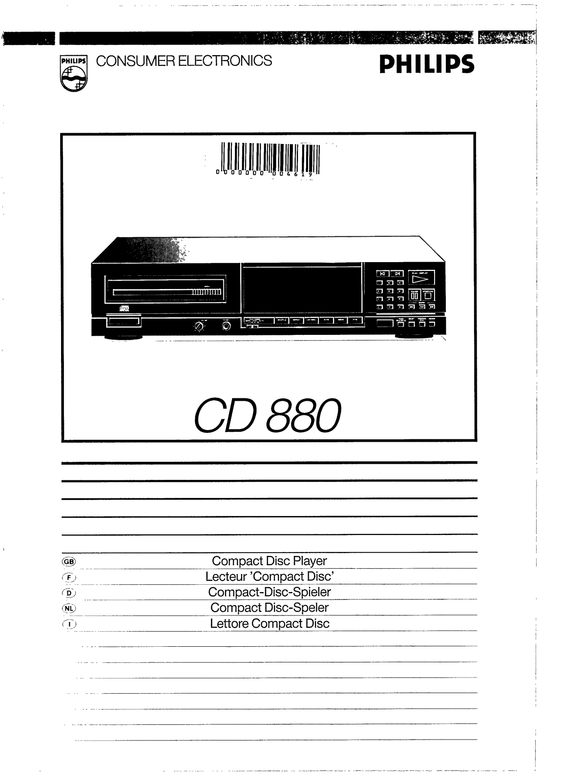 Philips CD880 User Manual