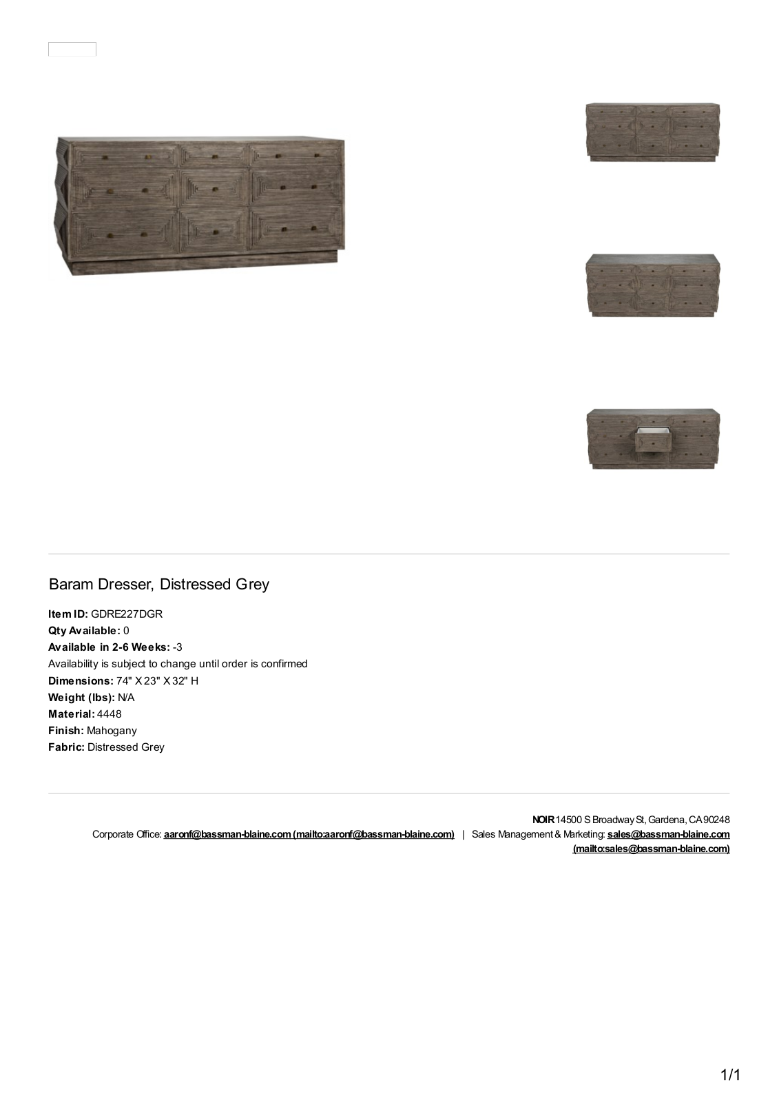 Noir MBYR1345 Specifications - ManualMachine.com