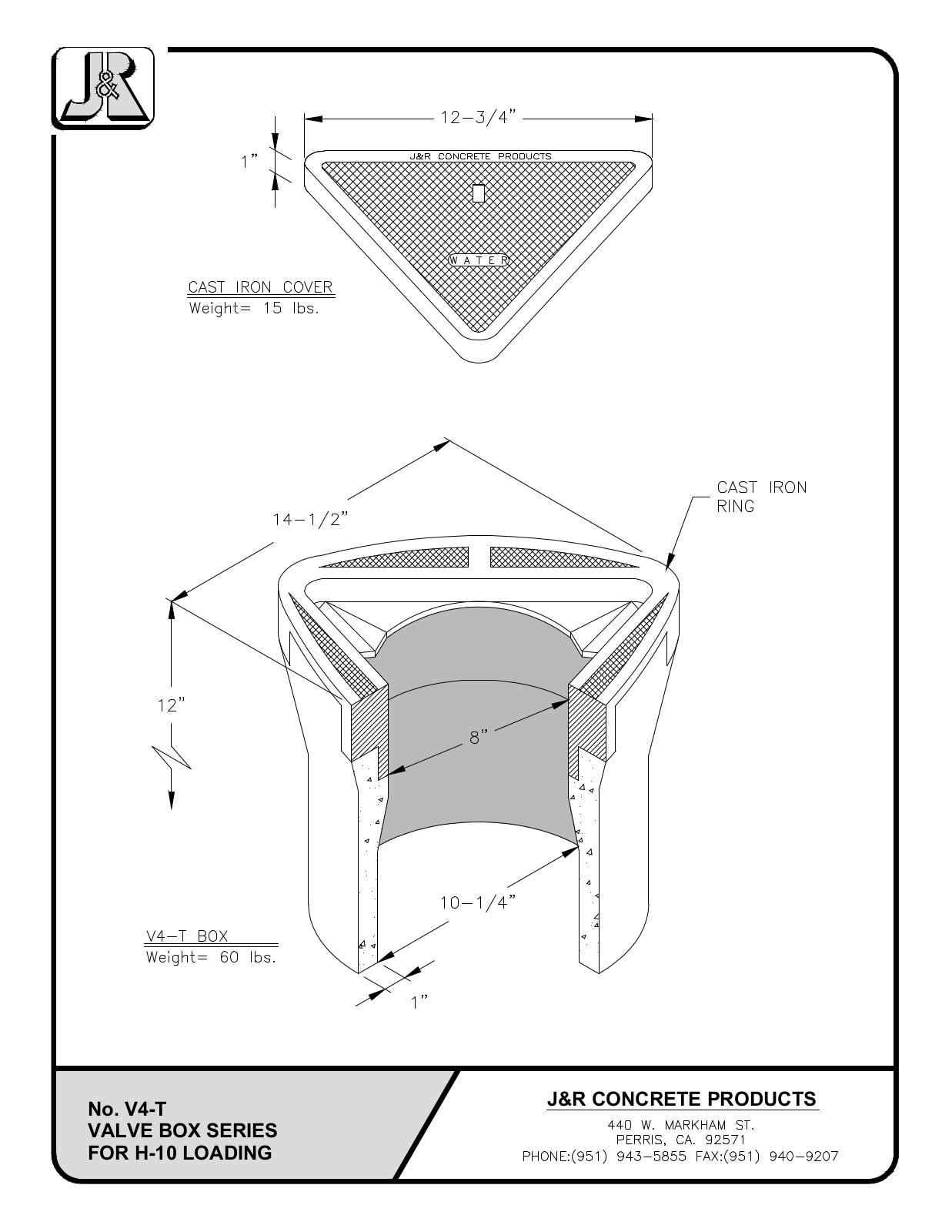 J & R Concrete Products V4-T Shematics