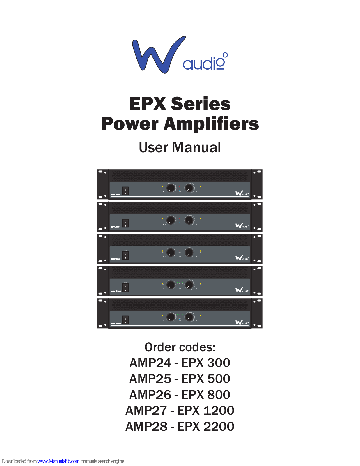 W Audio EPX 300, EPX 500, EPX 800, EPX 1200, EPX 2200 User Manual