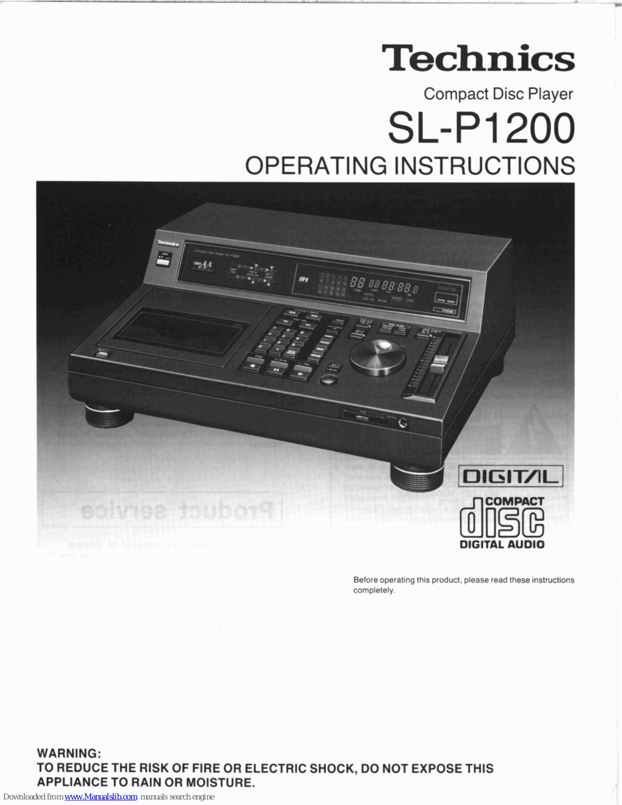 Technics SL-PI 200 Operating Instructions Manual - ManualMachine.com
