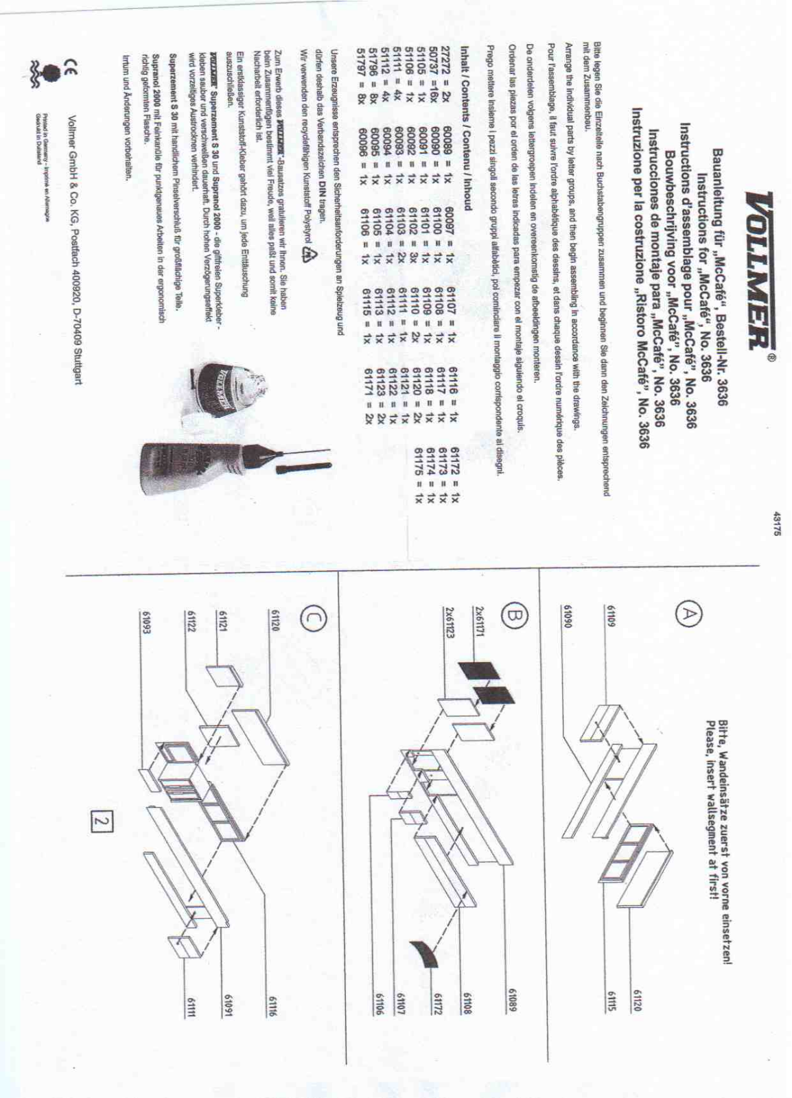 Vollmer 3636, 7765 Instructions